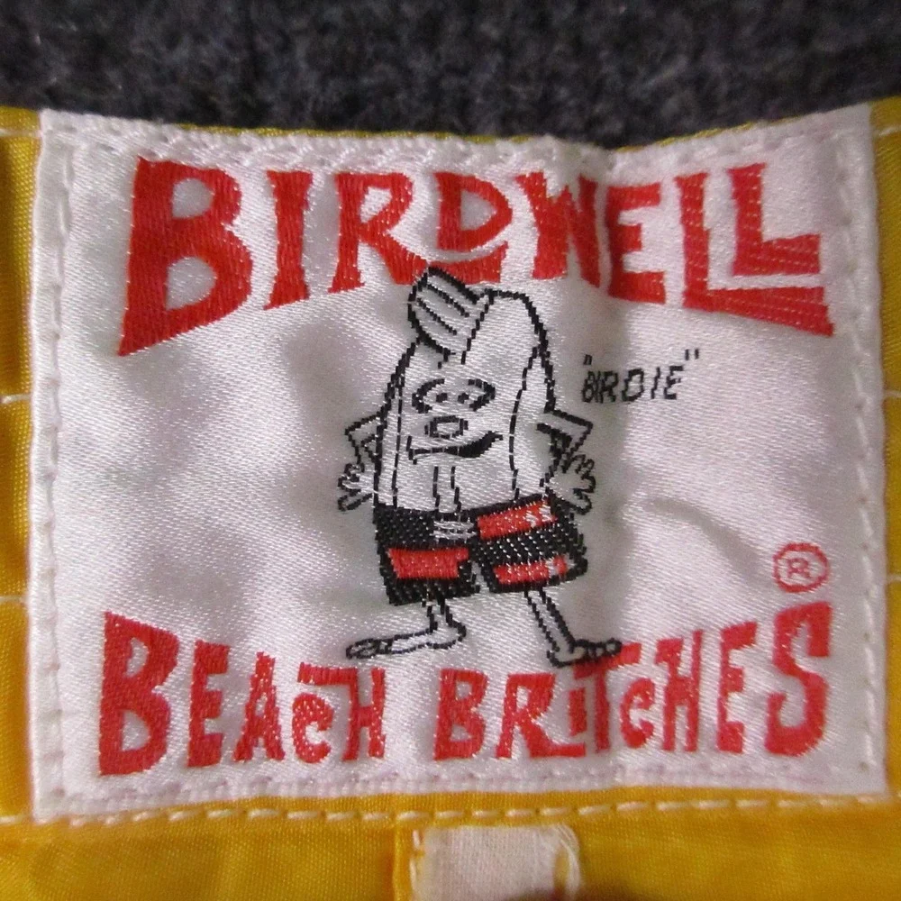 Birdwell Beach Britches Swim Shorts Mens 28 Yellow Board Trunks Drawstring Nylon